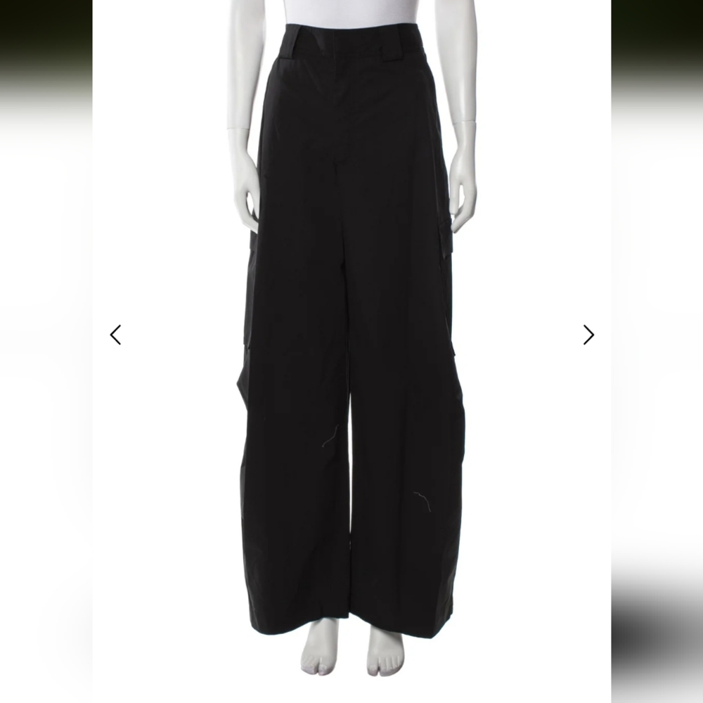Wide Leg Black Cargo Pants